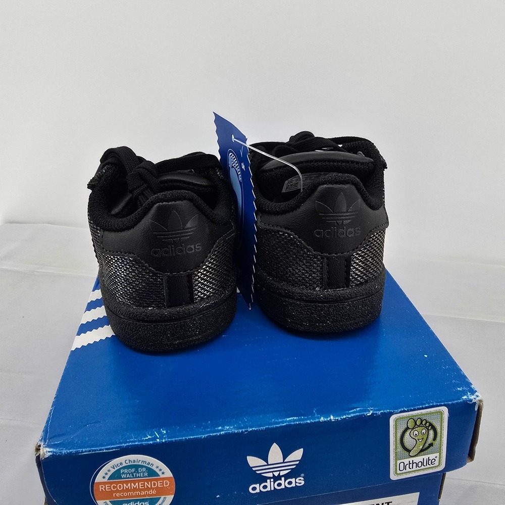 Adidas Superstar Black Iridescent Toddler Sneakers BY2186 Size 6K New - Picture 5 of 7